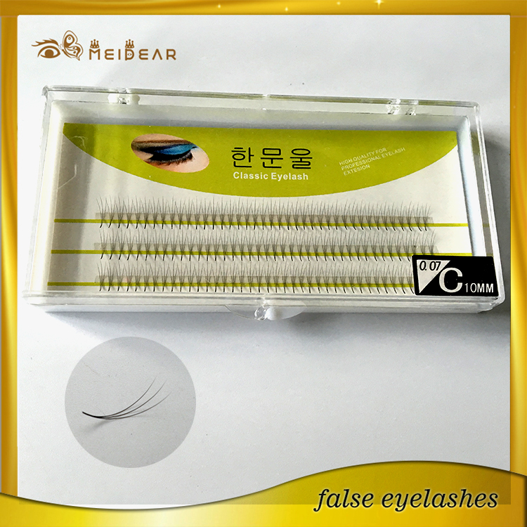 Natural looking 0.07m 2D-6D individual Korean PBT silk eyelash extension 